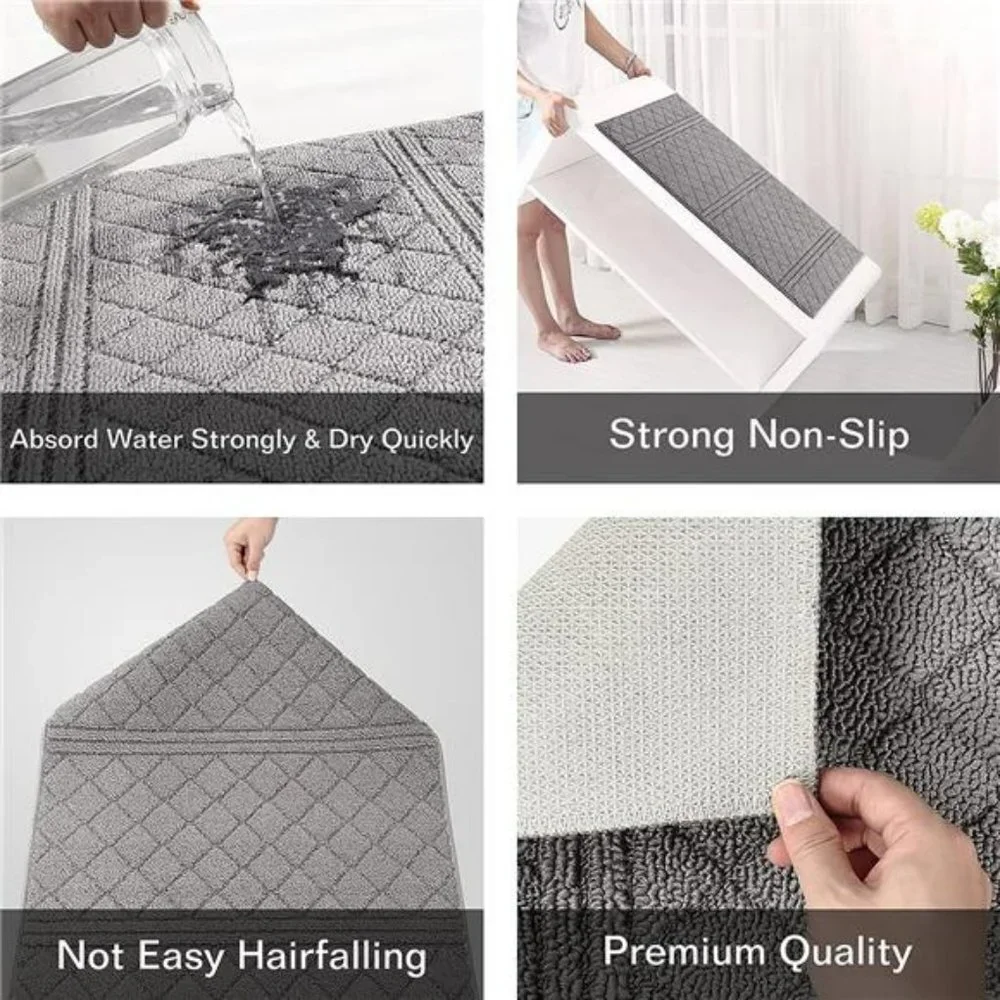 20x32, Non-Slip Absorbent Resist Dirt Door Mats, Machine Washable, Grey